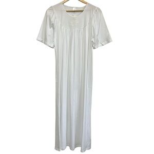 CALIDA White Soft Cotton Nightgown Sleep Dress Short Sleeve 33446 Small NEW